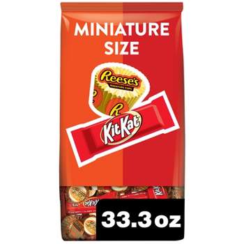 Reese's and Kit Kat Miniatures Milk Chocolate Assortment Candy Variety Pack - 33.36oz