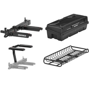 Yakima EXO SwingBase Hitch Rack Bundled with EXO GearLocker Rooftop Box, EXO TopShelf Hitch Base Rack Storage, and EXO GearWarrior Basket Mount, Black - 1 of 4