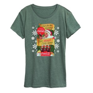 Women's - Coca-Cola - Vintage Santa Holiday Host Short Sleeve Graphic T-Shirt - 1 of 4