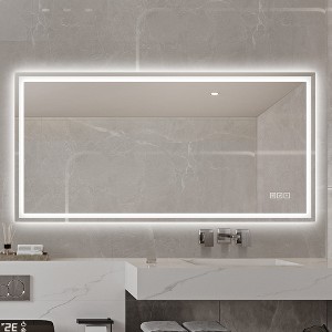 KWPZQEB 24''X48'' Bathroom Mirror w/ 3 LED, Bathroom Rectangular Mirror w/ Anti-Fog, Wall Mounted Vanity Mirrors, Smart Mirror for Modern Home Decor - 1 of 4