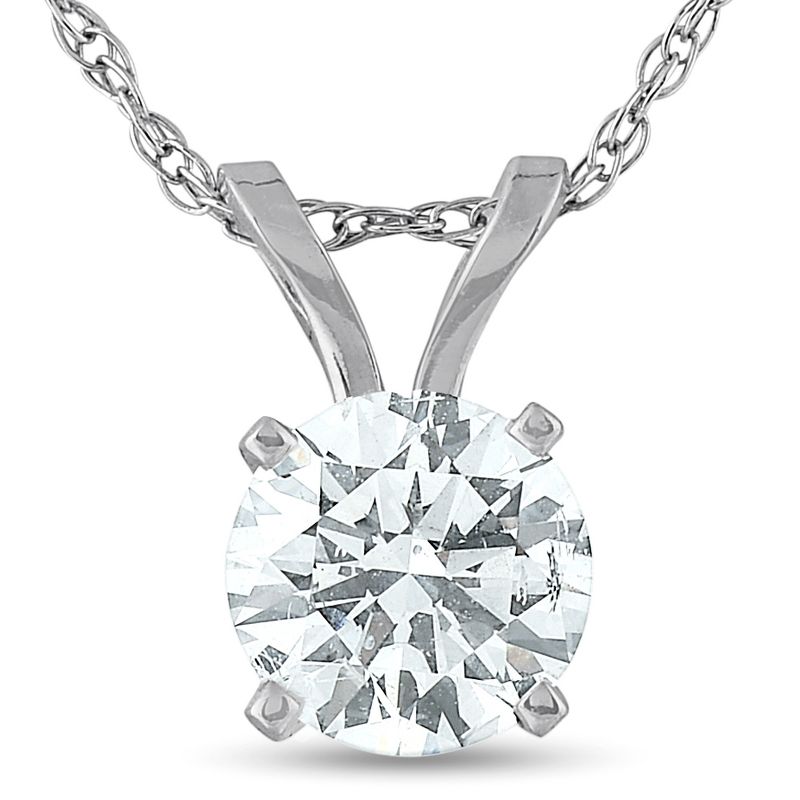 Pompeii3 5/8 Ct Diamond Solitaire Pendant Necklace Available in 14k White or Yellow Gold, 1 of 5