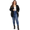 Agnes Orinda Women's Plus Size Long Sleeve Open Front with Pockets Casual Knit Cardigans - 3 of 4