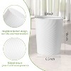 Aoibox Small Trash Can with Trash Bag, Round Plastic Garbage Bin for Bathroom, Laundry, Kitchen, Office, Kids Room, Dorm, 3-Pack in White - 2 of 4