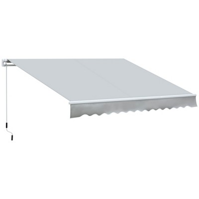 PAGED Retractable Awning Adjustable Protection Patio Awnings Aluminum and Steel Frame with Hand Crank for Balcony, Backyard