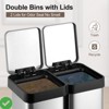 50 Liter/13 Gallon Kitchen Trash CanStainless Steel Rectangular Hands-Free Recycling - 4 of 4