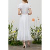 August Sky Women's Short Sleeve Smocked Midi Dress - 2 of 4
