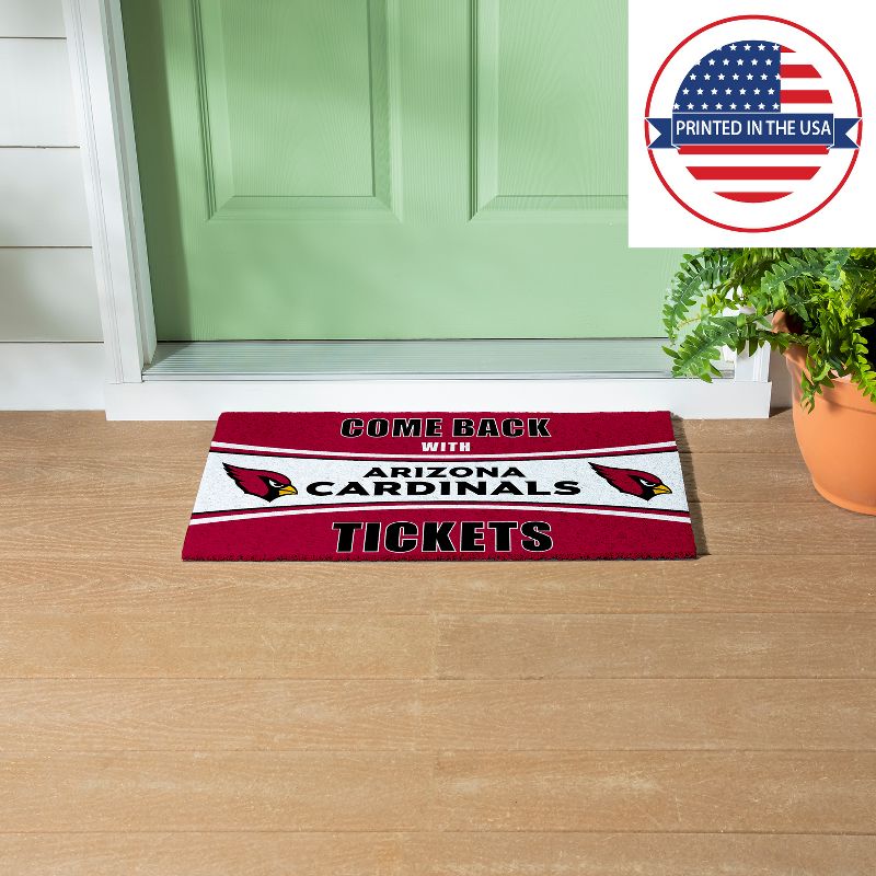 Evergreen Come Back with Tickets Arizona Cardinals 28" x 16" Woven PVC Indoor Outdoor Doormat, 5 of 7