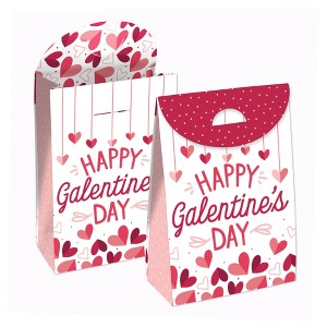 Big Dot of Happiness Happy Galentine's Day - Valentine's Day Gift Favor Bags - Party Goodie Boxes - Set of 12 - 1 of 4