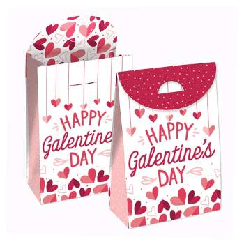 Big Dot of Happiness Happy Galentine's Day - Valentine's Day Gift Favor Bags - Party Goodie Boxes - Set of 12