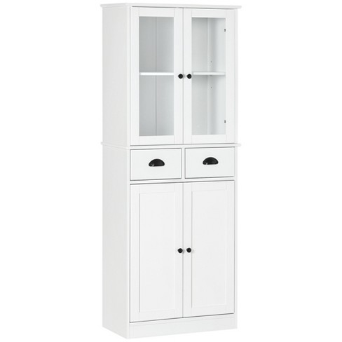 Homcom 70.75 Farmhouse Tall Kitchen Pantry Storage Cabinet, Freestanding  Cabinets With Doors And Shelves, Kitchen Shelf Storage With 4 Tiers, White  : Target
