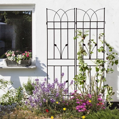 Metal Garden Trellis, 71" X 17" Metal Trellises For Climbing Plants, Garden Trellis Climbing Plants, Garden Trellis Modern-Cuddlewood