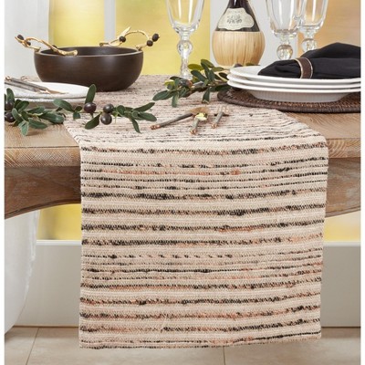 Saro Lifestyle Saro Lifestyle Striped Long Table Runner, Natural, 16