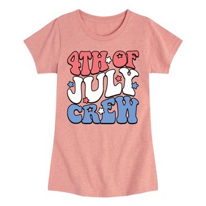 Girls' - Instant Message - Fourth Of July Crew Fitted Short Sleeve Graphic T-Shirt - 1 of 4