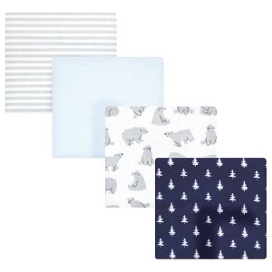 Luvable Friends Little Treasure Flannel Receiving Blankets 4pk - 1 of 2