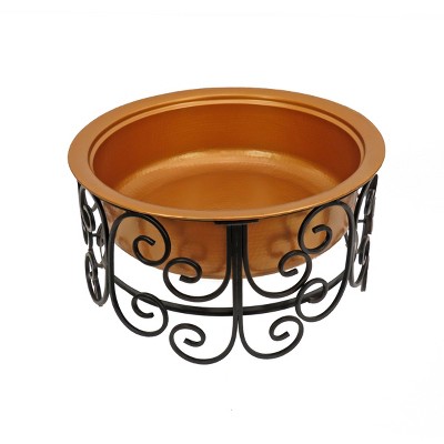 30" Copper and Bronze Free-standing Fire Pit with Mesh Screen