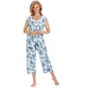 Collections Etc Floral Two Piece Capri Pajama Set - 2 of 4