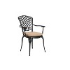 DOMETOUR 3 Piece Patio Bistro Set, Cast Aluminum Table and Chairs with Umbrella Hole, All-Weather Metal Outdoor Furniture, Black with Cushions - 3 of 4