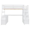 Twin/Full Size Loft Bed with 7 Drawers, 2 Shelves and Desk - ModernLuxe - 4 of 4