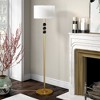 Hudson and Canal Two-Tone Floor Lamp with Fabric Shade Brass/Blackened Bronze/White: Sculptural Brass Base, Chic Drum Shade, UL Listed - 4 of 4
