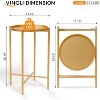 VINGLI Round Metal Side Table with Removable Tray, Outdoor Patio Coffee Table for Small Spaces, Outdoor Patio, Living Room (X-Brace & Non-Slip Pads) - 3 of 4