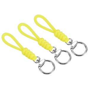 Unique Bargains Braided Wrist Polyester Keychain Wallets ID Card Lanyard with Hook 3 Pcs - 1 of 4