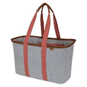CleverMade Collapsible 30L Tote LUXE Rose Herringbone Pattern - 1 of 4