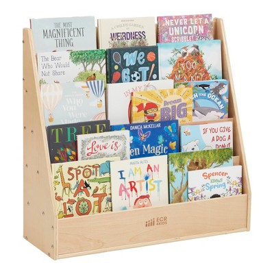 Natural Birch Wooden Kids Book Display Stand