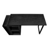 Vynxaria Modern 55" Black Laminate Computer Desk with Black Metal Frame Reversible Setup Storage Shelves for Home Office - 2 of 4