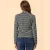 INSPIRE CHIC Women's Notched Collar Long Sleeve Button Front Striped Blazer - 4 of 4
