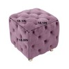 NicBex Square Ottoman for Bedroom,Modern Velvet Upholstered Ottoman,Soft Foot Stool for Bedroom,Living Room,Entryway - 3 of 4