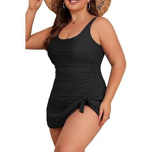Eomenie Swimdress for Women One Piece Swimsuit Tummy Control Swim Dresses Skirt Bathing Suit - 1 of 3