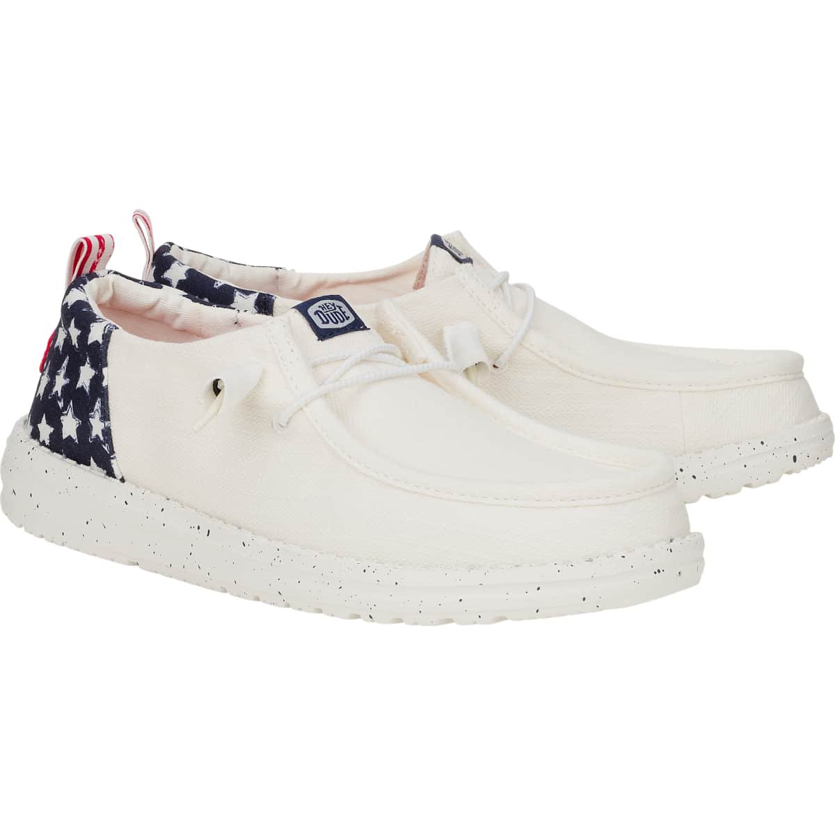 Обувь HEYDUDE Women Wendy Funk Americana Stars, 4thof July Patriotic Shoes , White/Navy Blazer, 6 — фото 2