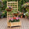 SEVOBAL Planters Wooden Raised Garden Bed with Decorative Trellis for Outdoor Plants and Flowers, Brown, 23.5"*11.5"*49.3" - 4 of 4