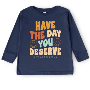 The Juniper Shop SmileyWorld Have The Day You Deserve Groovy Toddler Long Sleeve Tee - 1 of 4