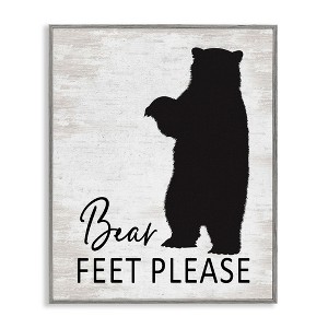 Stupell Industries Bear Feet Remove Shoes Cabin Entrance Sign Black Framed Giclee Art - 1 of 4