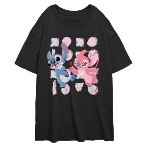Junior's Lilo & Stitch Angel XOXO T-Shirt - 1 of 2