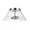 Globe Electric 2-Light Satin Nickel Flush Mount Ceiling Light with Glass Shade: ETL Listed, 60W E12 Base, Dimmable - 2 of 4
