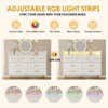 Homhougo Dresser for Bedroom with LED Light & Charging Station, 8 Drawers Wooden Dressers with Open Space White - 4 of 4