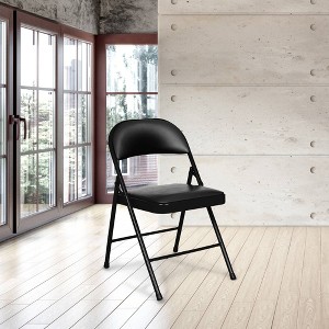 Set of 4 Vinyl Padded Steel Folding Chairs - Hampden Furnishings - 1 of 4