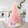 LuxenHome 6.5Ft Pre-Lit Pink Full Artificial Christmas Tree - 3 of 4