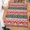 Jojoka Area Rug Festive Christmas Area Rug with Snowman & House, Non-Slip Stain Resistant Floor Mat for Dining Room Home Office Holiday Decoration - 2 of 4