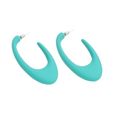 SOHI Women's Green Pastel Hoop Earrings