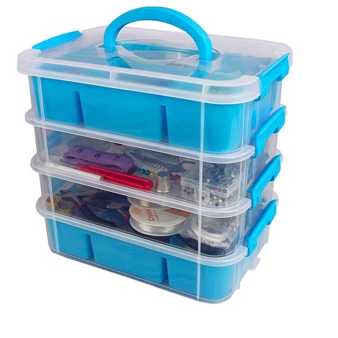 Bins & Things Storage Container with Organizers - 8 Compartments 15x4x14 (inches) - Blue - Craft STORAGECRAFT Organizers and Storage - Bead Organizer