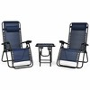 Costway 3PCS Zero Gravity Recliner Lounge Chairs Pillows Table Portable Folding Navy - 4 of 4