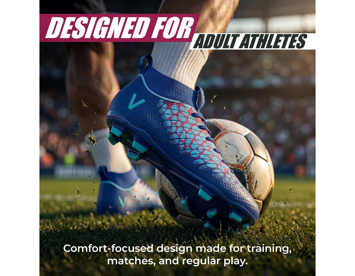 Мужские бутсы Vizari Flynox Adult Firm Ground Soccer Cleats Royal — фото 8