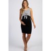 Pinkblush Black Striped Layered Tie Front Maternity Dress - 2 of 4