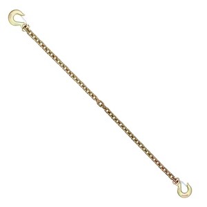 VEVOR G80 Transport Binder Chain, 3/8" x 10.3' 2-Pack Tow Chain with Clevis Grab Hooks, 7100 lbs Safe Working Load, Heavy Duty Logging Chain, Gold - 1 of 4