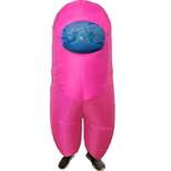 Amongst Us Imposter Sus Crewmate Inflatable Adult Costume Pink | Standard