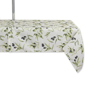 Design Imports  Olives Print Outdoor Tablecloth With Zipper 60X120 - 1 of 4