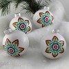 Glass Christmas Tree Ornaments - 67mm/2.63" [4 Pieces] Decorated Balls from Christmas by Krebs Seamless Hanging Holiday Decor - 3 of 4